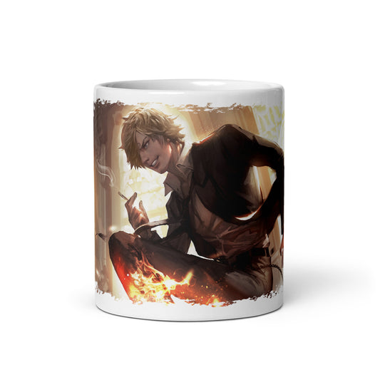 White Glossy Mug -Sanji 10