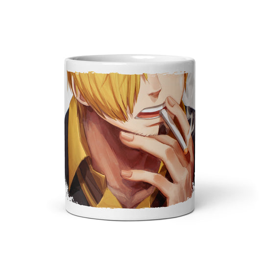 White Glossy Mug -Sanji 16