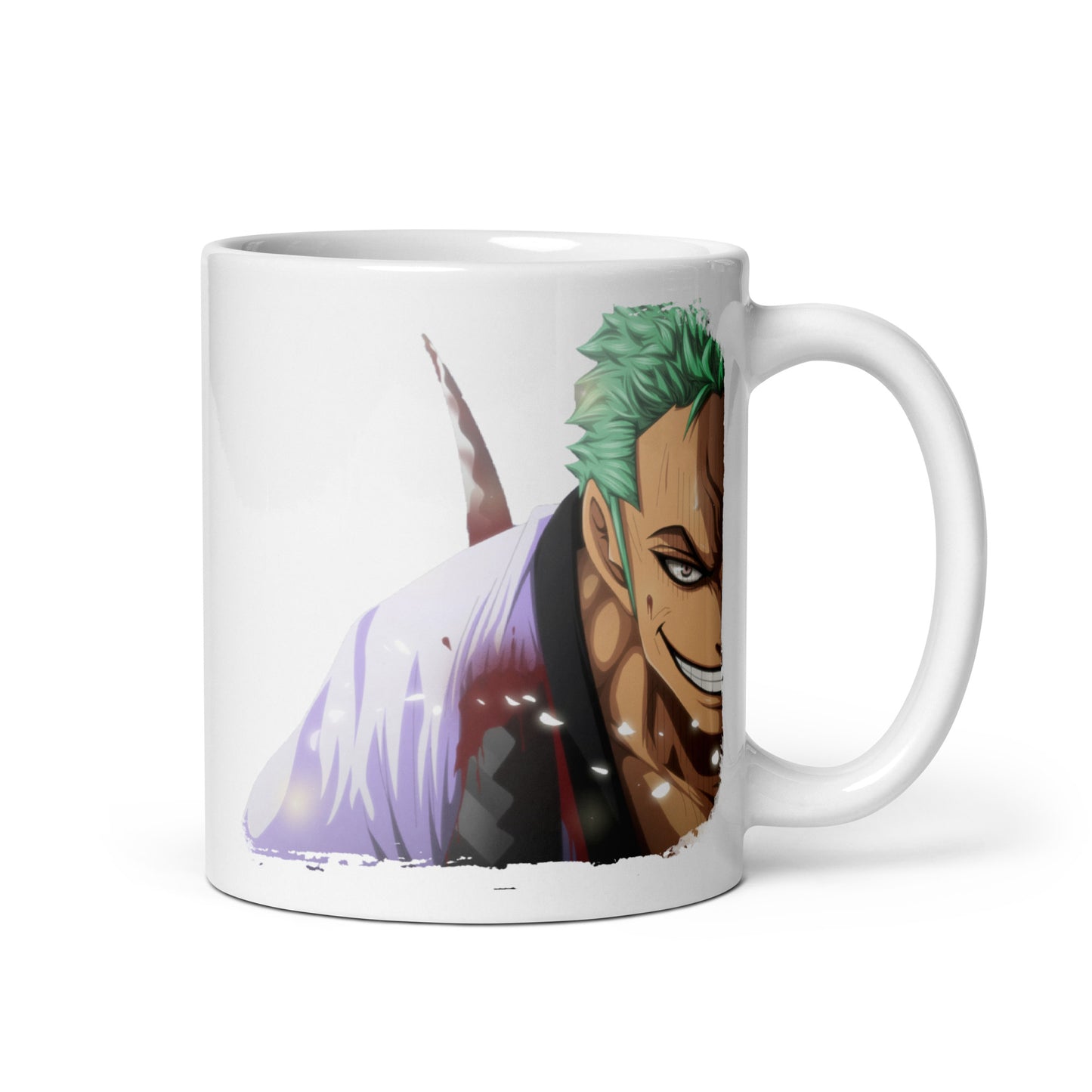 White Glossy Mug - Zoro 19 (a)