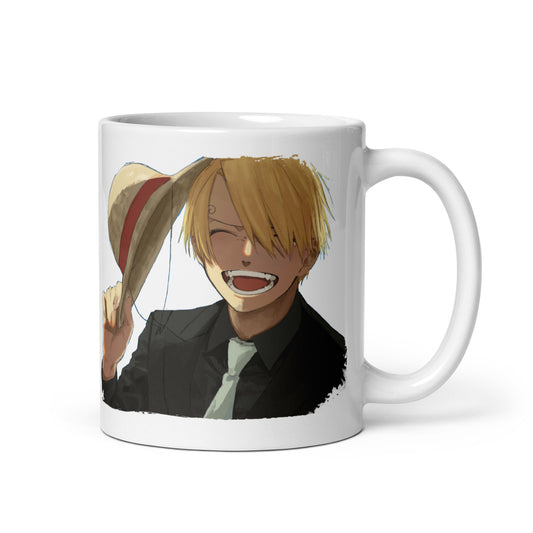 White Glossy Mug -Sanji 14