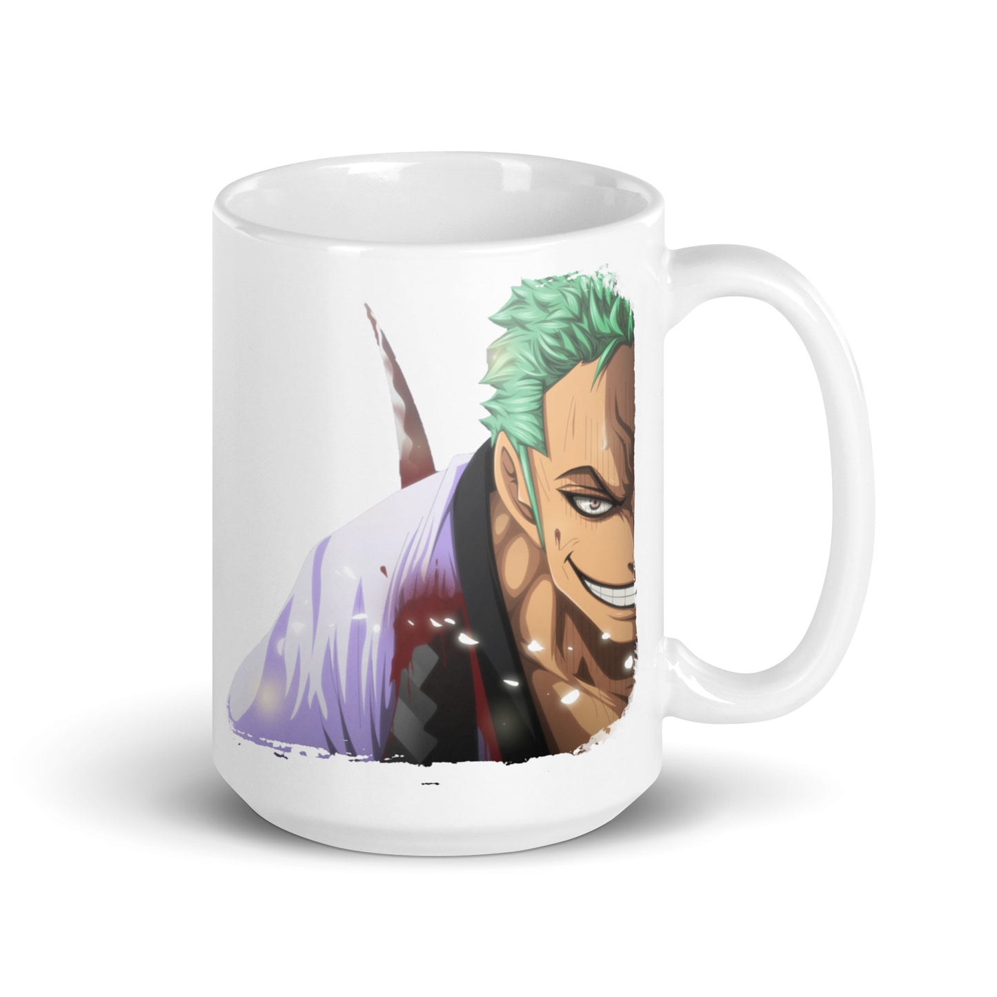 White Glossy Mug - Zoro 19 (a)