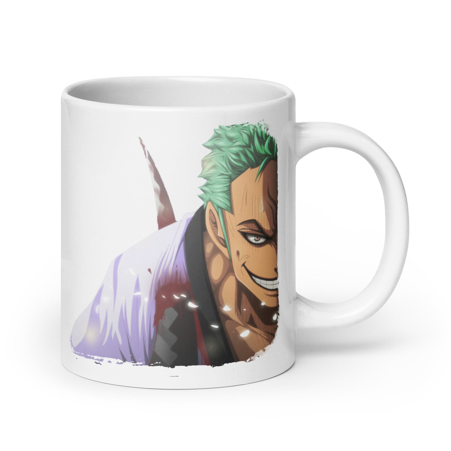 White Glossy Mug - Zoro 19 (a)